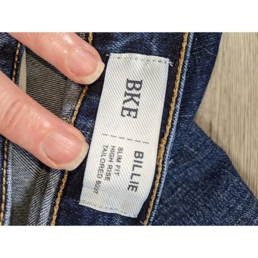 Slim Fit High Rise stretchy Tailored Boot Jeans BKE Billie W/26 Dark blue Wash - Picture 8 of 10